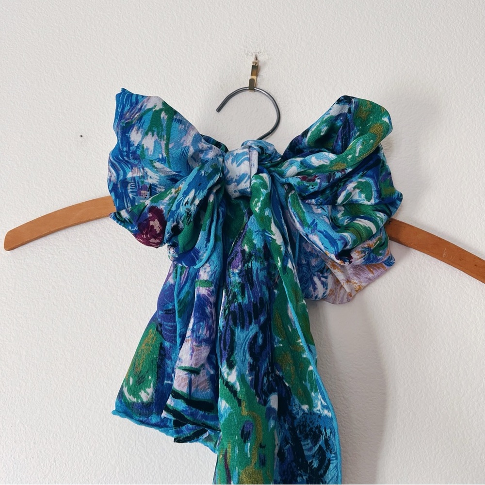 Vintage Claude Monet‎ Water Lillies silk scarf rectangle